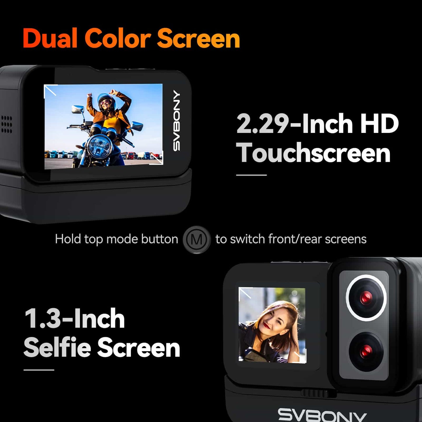SvBony SVGO Dual Lens Action Camera - W9319A
